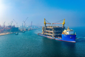 China finishes work on mega oil and gas platform destined for the Gulf.